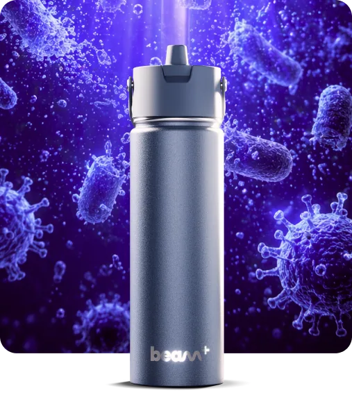 Beam+ bottle next to its packaging - DuoCore Auto-Clean shown